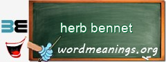 WordMeaning blackboard for herb bennet